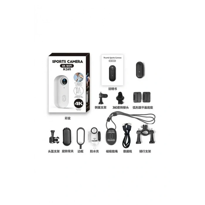 Mini 4k Wıfı Aksiyon Kamerası Vücut Kamerası Giyilebilir Video Kaydedici Hafıza Kartı Dahil