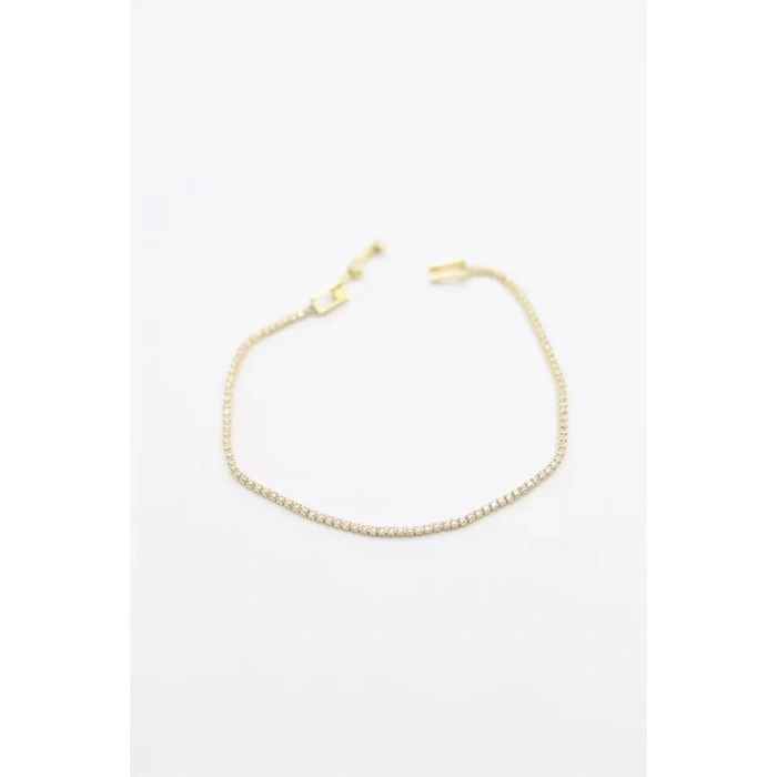 Minik Taşlı Su Yolu Bileklik - Altın