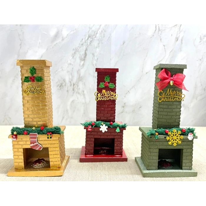 Noel Temalı Polyester Şömine Tütsülük İk023