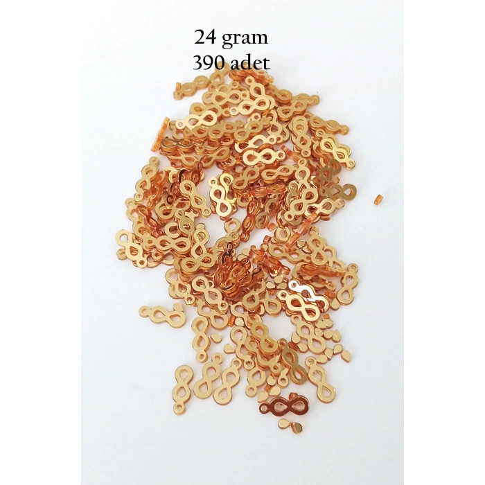 Oya Abiye Bileklik Kolye Pleksi Metalik Plastik Pul Altın Renk 24 gram 390 adet - BNC547