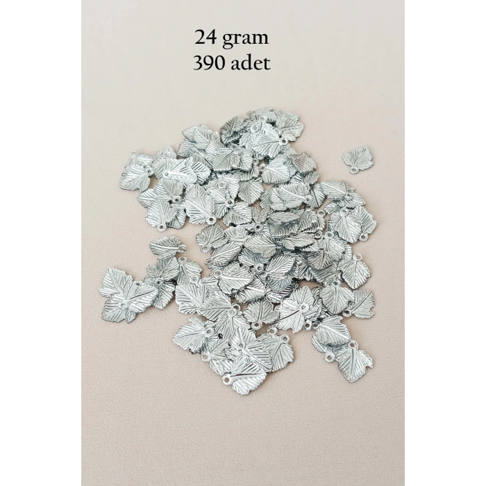 Oya Abiye Bileklik Kolye Pleksi Metalik Plastik Pul Gümüş Renk 24 gram 390 adet - BNC567
