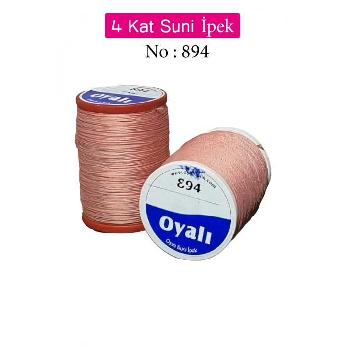 Oyalı 4 Kat Suni İpek İplik İğne Oyası Boncuk İpi Tığ Oyası No:894