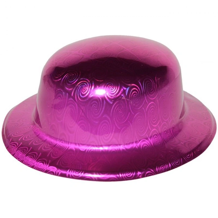 Pembe Renk Hologramlı Plastik Yulak Melon 27x24 Cm