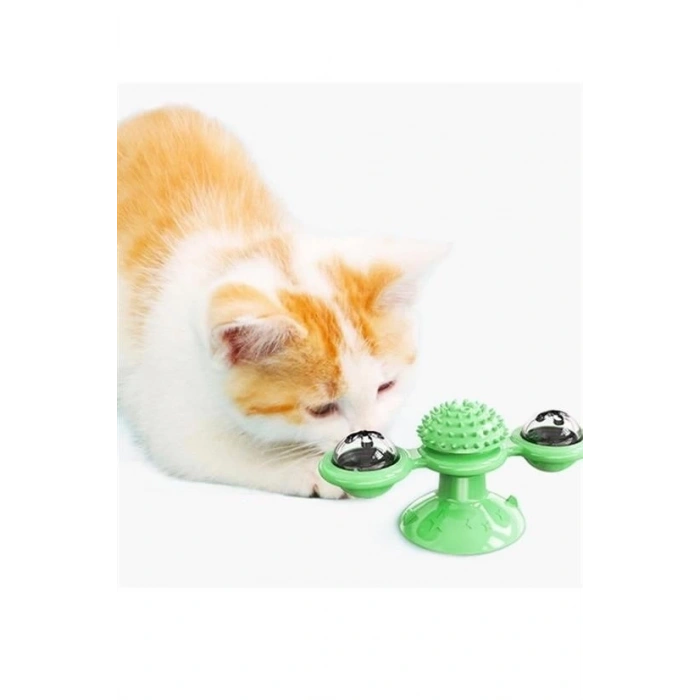 Pet Malzemeleri Vantuzlu Fırıldak Toplu Dönen Şeffaf Depo Tasarım İnteraktif Kedi Oyuncağı