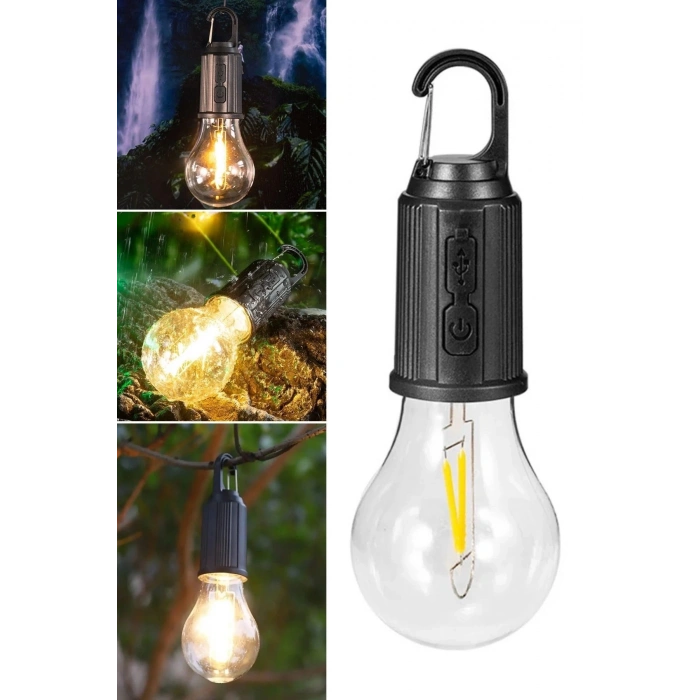 Şarj Olabilen 3 Farklı Mod LEDli Kendiliğinden Asma Kancalı Kamp,Dış Cephe ası