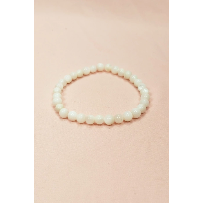 Sedef Doğal Taş Bileklik Kutulu