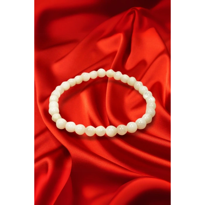 Sedef Doğal Taş Bileklik Kutulu