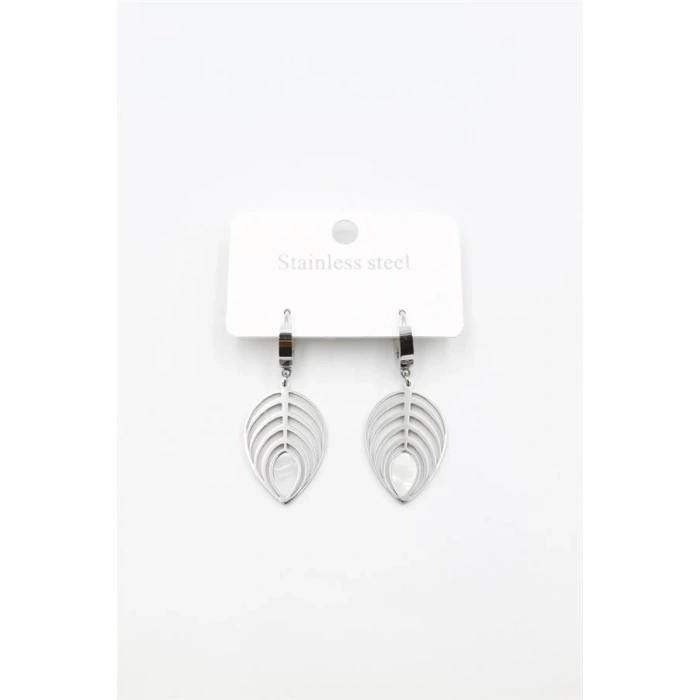 Sedef Yaprak Küpe - Gümüş