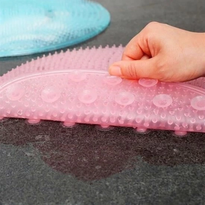 Silikon Fırçalı Banyo Masaj Matı ve  Ayaklar için Topuk Masaj Paspası