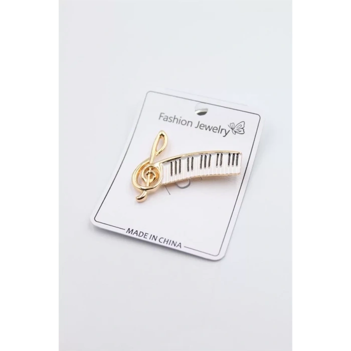 Sol Anahtarı Broş - Altın