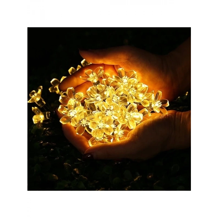 Solar 30 Ledli Çiçekli Günışığı Bahçe Aydınlatma Dekorasyon Güneş Enerjili