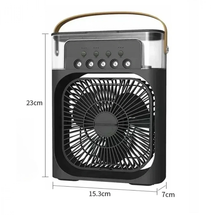 Taşınabilir 3 Farklı Mod Ayarlı 7 Farklı Led Işıklı Sulu Soğutmalı Taşınabilir Masaüstü USB Fan Vantilatör