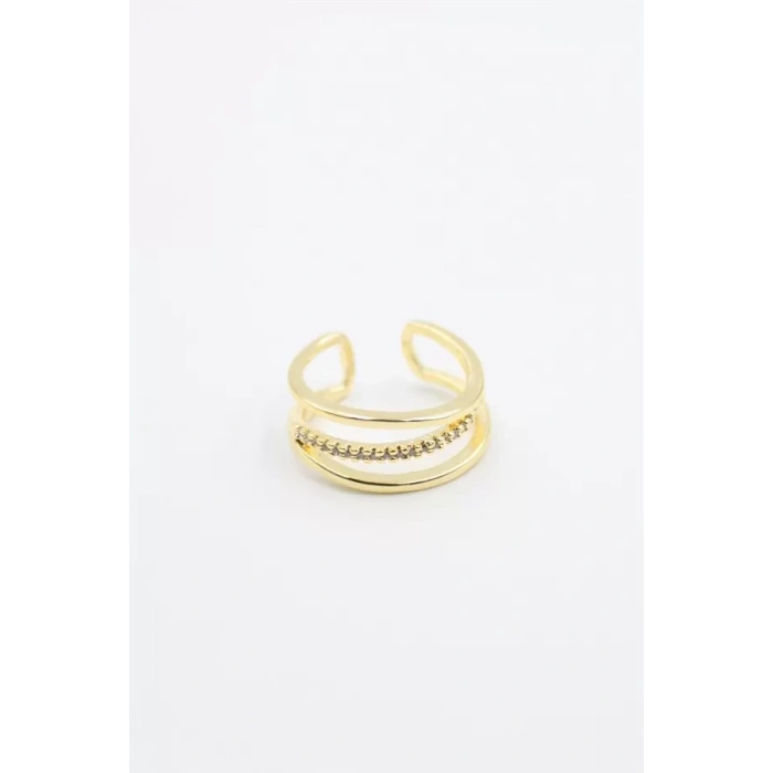 Taşlı Halka Yüzük - Altın