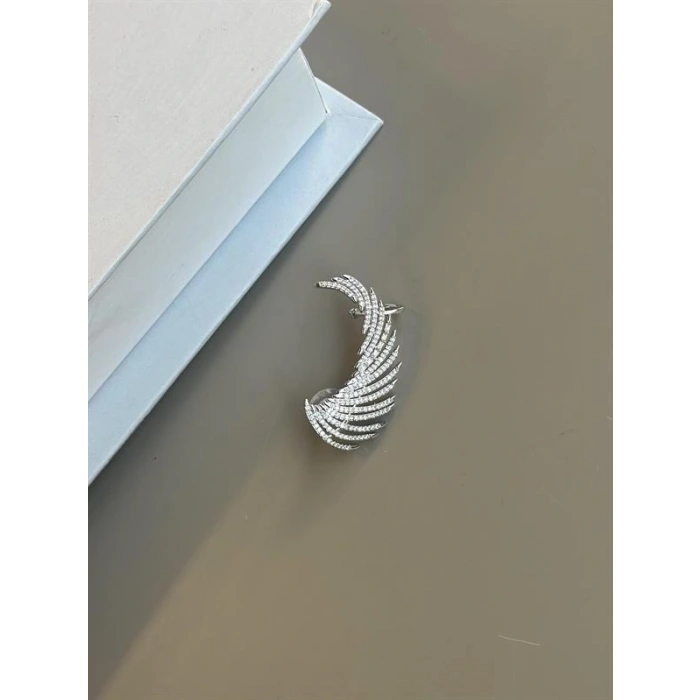 Taşlı Kıkırdak Küpe - Gümüş