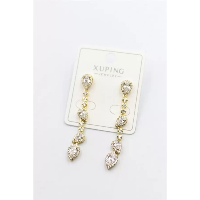 Taşlı Küpe - Altın