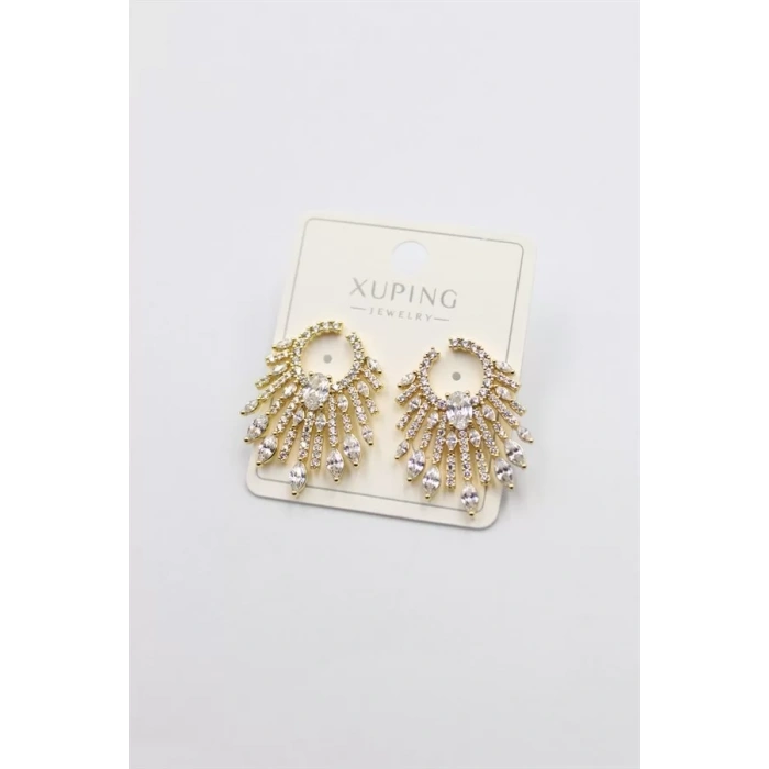 Taşlı Küpe - Altın