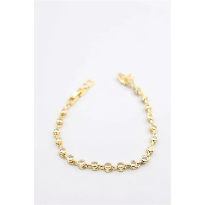 Taşlı Vip Bileklik - Altın