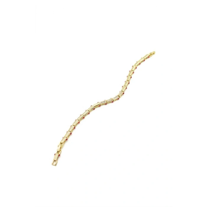 Taşlı VİP Bileklik - Altın