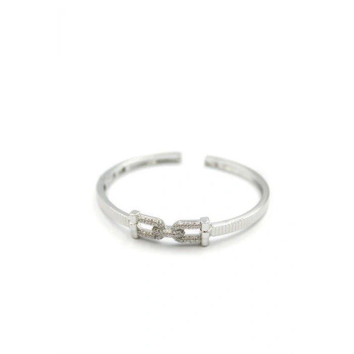 Taşlı Vip Bilezik - Gümüş