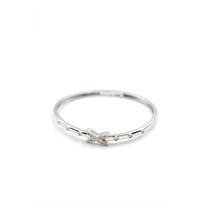 Taşlı Vip Bilezik - Gümüş