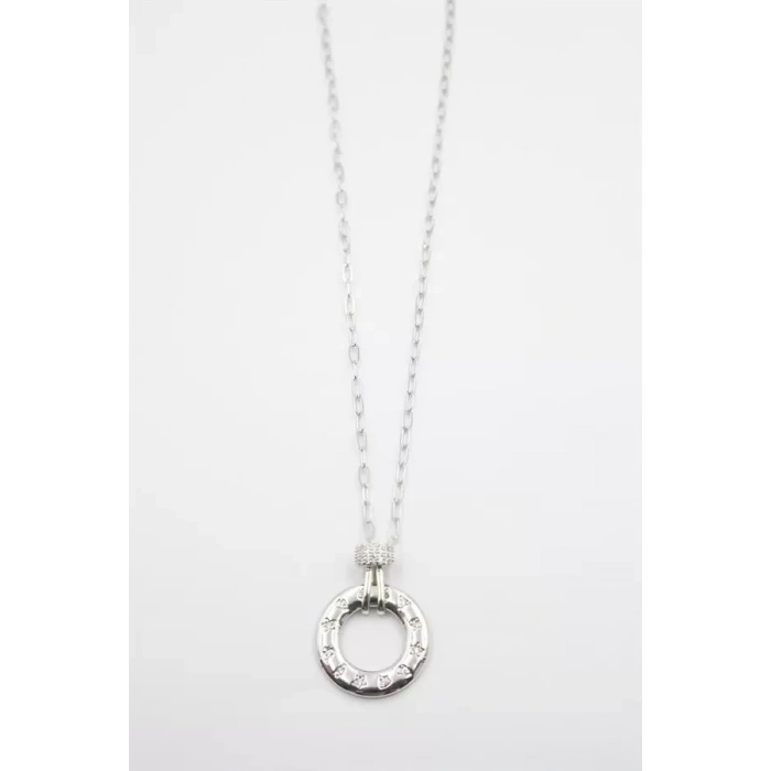 Taşlı Vip Kolye - Gümüş