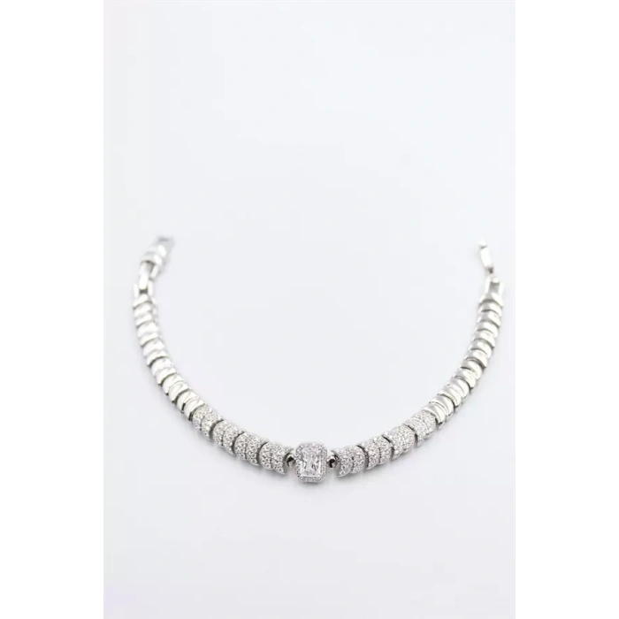 Taşlı Xuping Bileklik - Gümüş