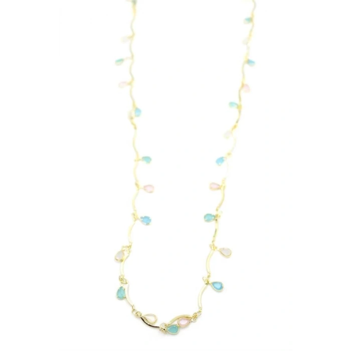 Taşlı Y Kolye - Altın