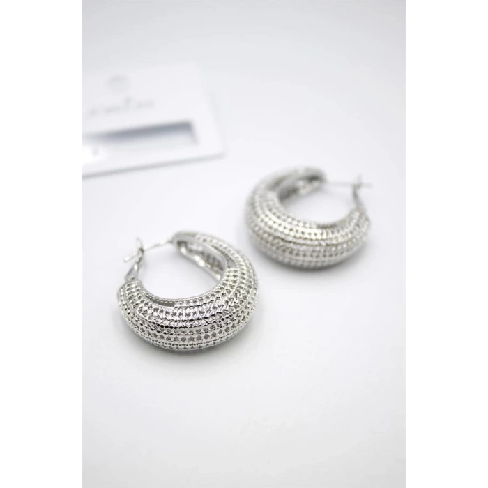 Telkari Halka Küpe - Gümüş