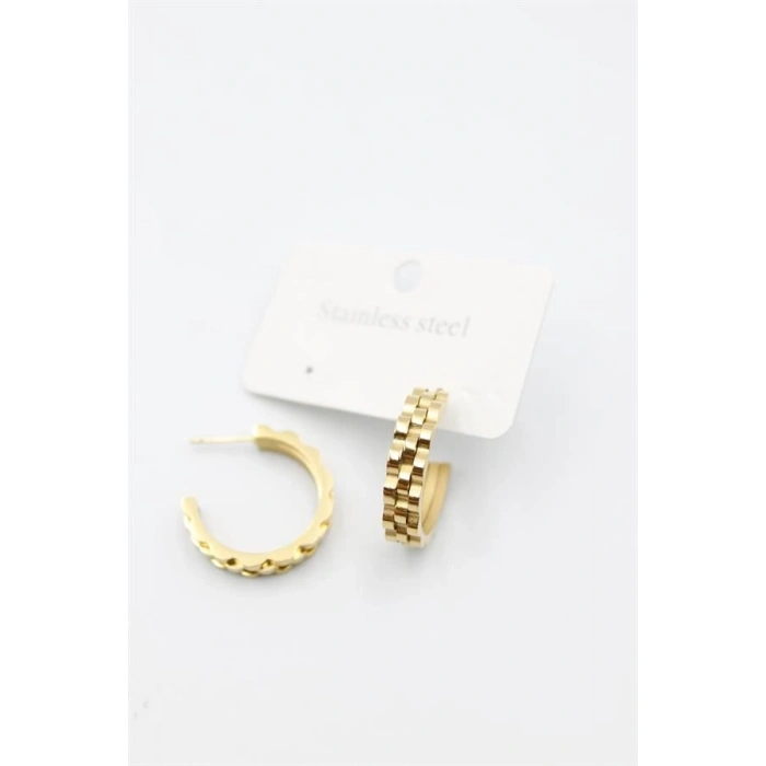 Tırtıklı Halka Küpe - Altın