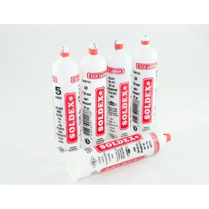 Tüp Lehim 1,2 Mm 25 Gr - 5 Kanallı, Sn:60 / Pb:40
