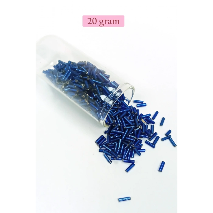 Uzun Boru Kesme Boncuk Çap 2mm Uzunluk 10 mm - 4 Renk - Toplam 80 Gram - BNC428