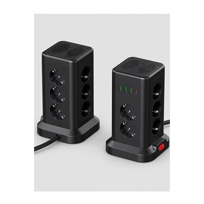 Wp711 Akım Korumalı Priz Kablosuz Şarj İstasyonu 11x Soket 3x Usb 1xtype-c Kablolu Grup Priz