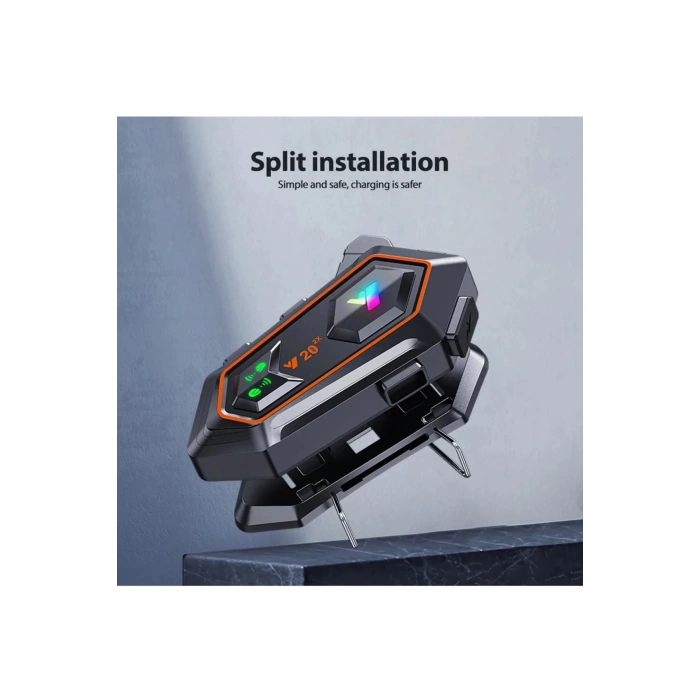 Y20 2x 1000m Telsiz Mesafeli 2 Kişi Bağlantılı Bluetooth Kask Kulaklık Fenerli İntercom