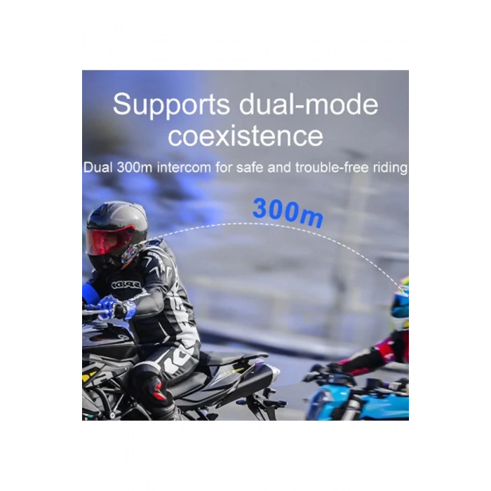 Y20 Max Motosiklet Bluetooth 5.3 Kask Intercom 2 Kişi 300 Metre Eşleşme Özellikli