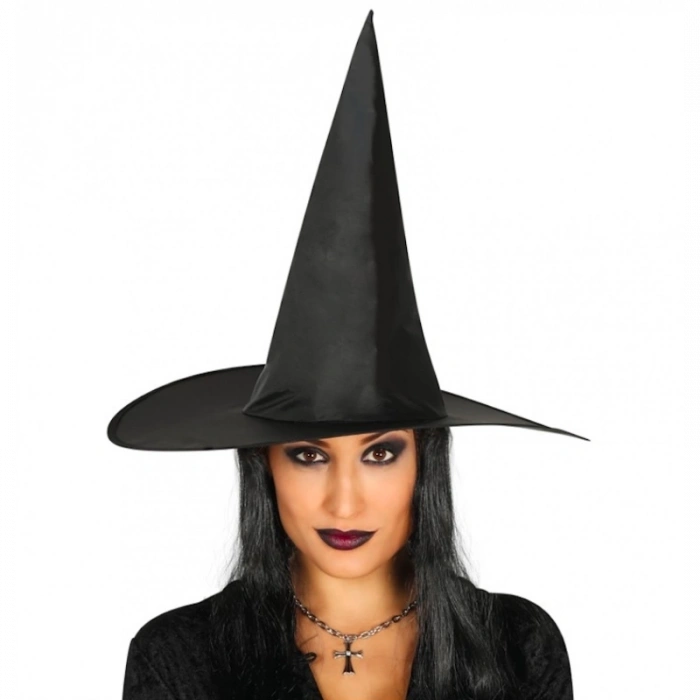 Yetişkin Boy Siyah Cadı Şapkası Ve Uzun Siyah Cadı Peruğu