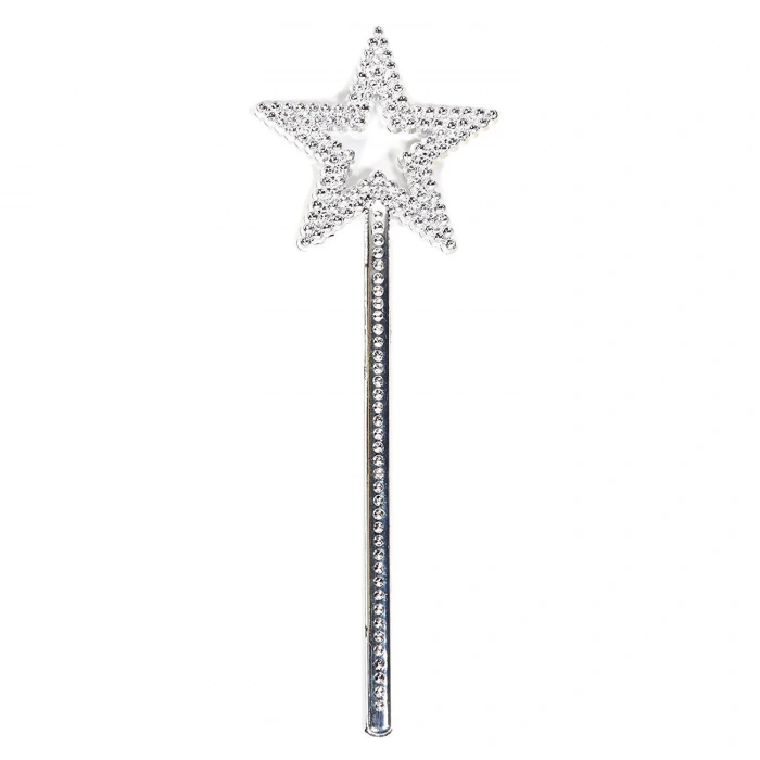 Yıldız Model Peri Asası Melek Asası Prenses Asası Metalize Gümüş Renk