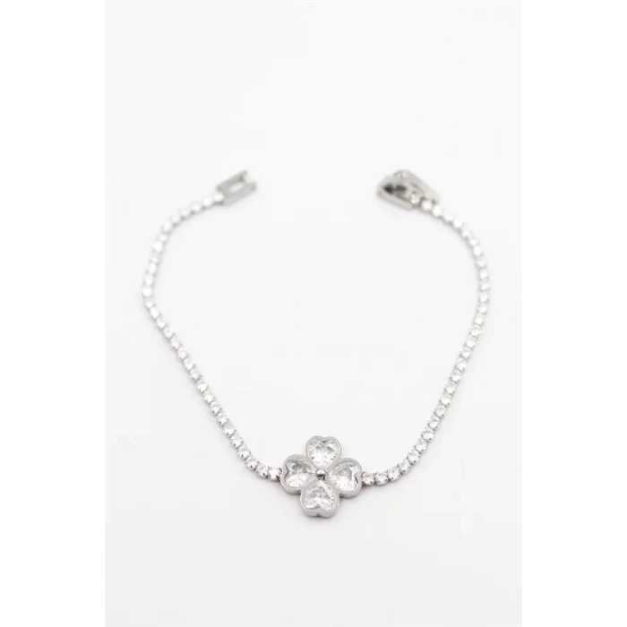 Yonca Su Yolu Bileklik - Gümüş