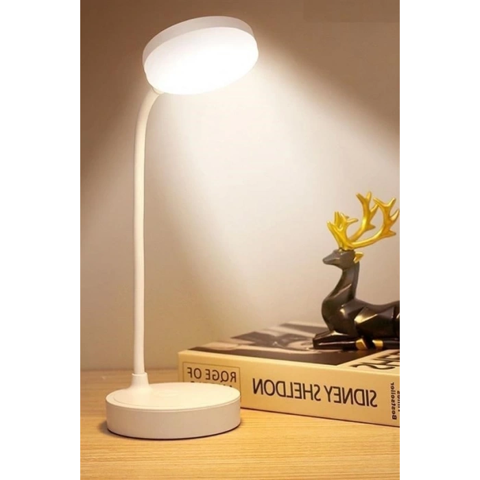 Yuvarlak USBli Dokunmatik 3 Kademeli 360 Derece  Özel Göz Korumalı Led Lityum Masa ası