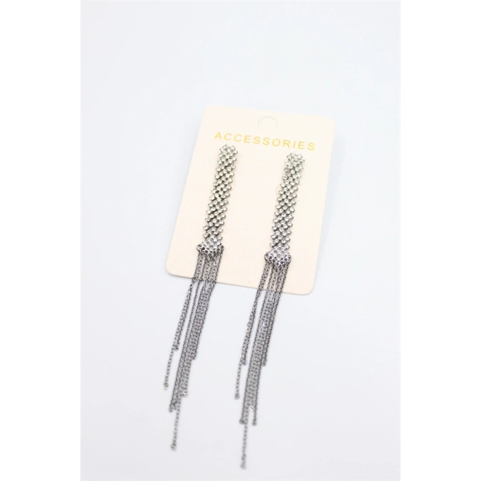 Zincir Sallantılı Küpe - Siyah