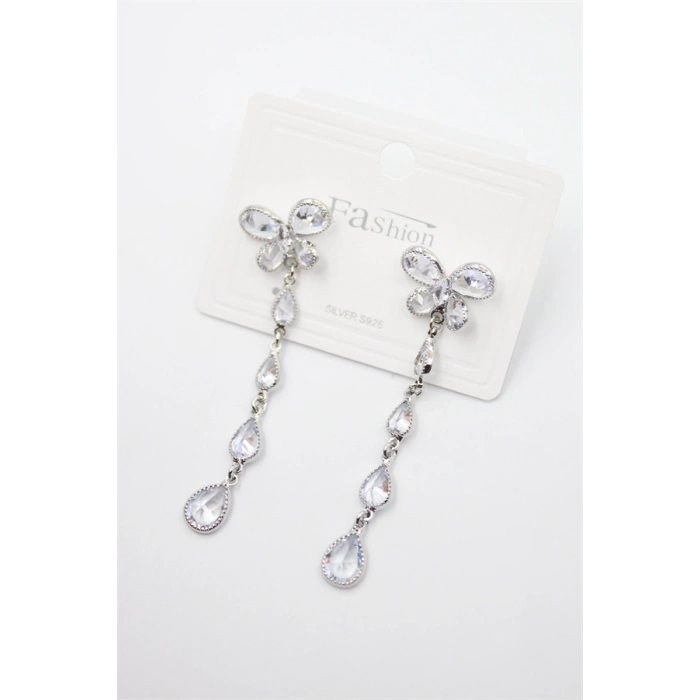 Zirkon Taşlı Küpe - Gümüş