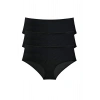 3 Adet Kadın Yüksek Bel Bato Külot Siyah