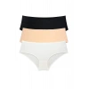 3 Adet Kadın Yüksek Bel Bato Külot Siyah Ten Krem