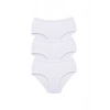 3 Adet Tutku Kadın Yüksek Bel Bato Kalın Lastik Külot Beyaz