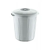 35 Lt Kapaklı Yuvarlak Plastik Büyük Boy Çöp Kovası Su Et Kovası Balkon Kovası Bahçe Kovası Kilitli Royaleks-55642