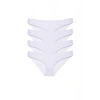 4 adet Süper Eko Set Likralı Kadın Slip Külot Beyaz