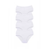 4 Adet Tutku Kadın Yüksek Bel Bato Kalın Lastik Külot Beyaz