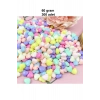 60 gr (300 adet) Şeker Rengi Akrilik Kalp Boncuklar Renkli Karışık Plastik Pastel Boncuklar Ara Boncuk Kalp Şekilli Kolye Bilezik için