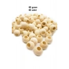 60 Gr (60 Adet) Ahşap Boncuk 15 mm çap x 10 mm Delik Doğal Yuvarlak Ahşap Makrome El İşi Çanta