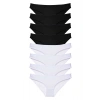 8 adet Süper Eko Set Likralı Kadın Slip Külot Siyah Beyaz
