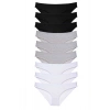 9 adet Süper Eko Set Likralı Kadın Slip Külot Siyah Gri Beyaz